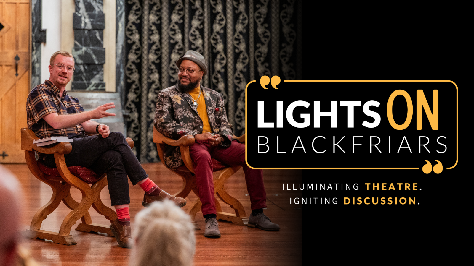 Dr. Peter Kirwan and Director Raphael Emmanuel at Lights ON Blackfriars for The Winter's Tale 2025. Photos by Madison Patterson.