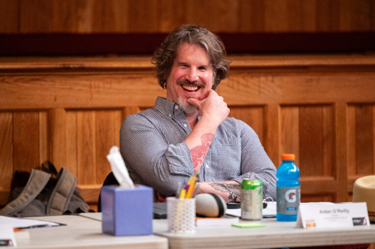Director Aidan O'Reilly at the Table Read for The Two Gentlemen of Verona. Photo by Madison Patterson.