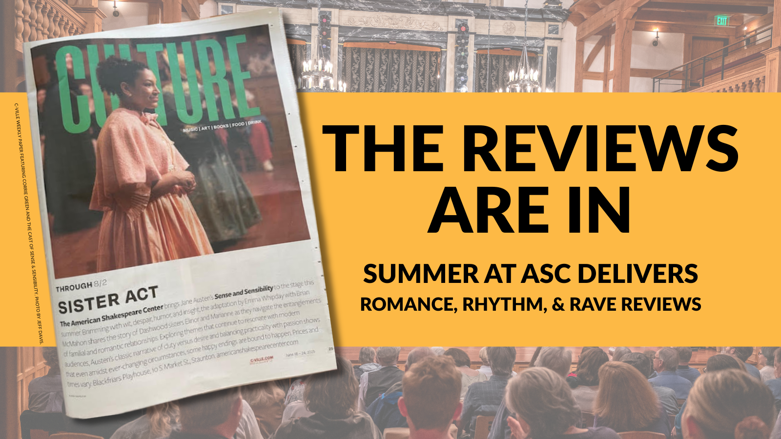 C-VILLE Weekly feature on Sense & Sensibility alongside bold text reading 